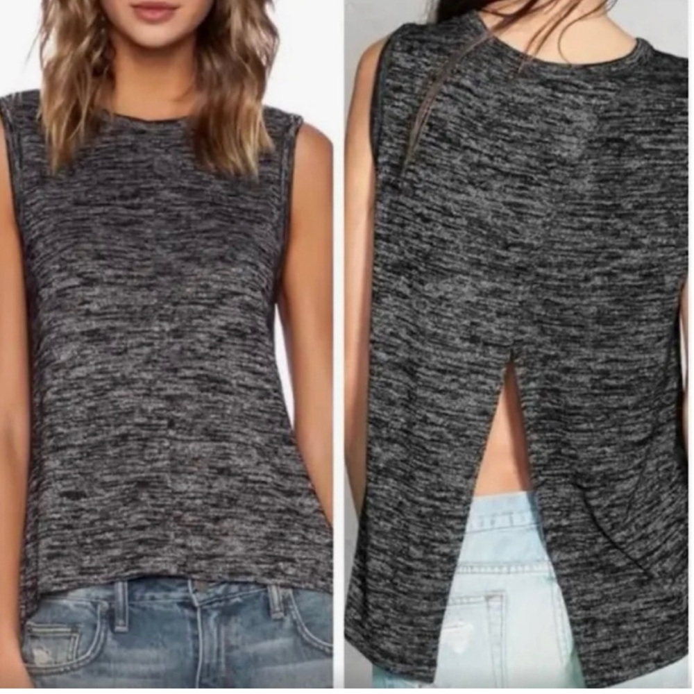 Rag & Bone/Jean | Nicole Split Back Tank Charcoal S